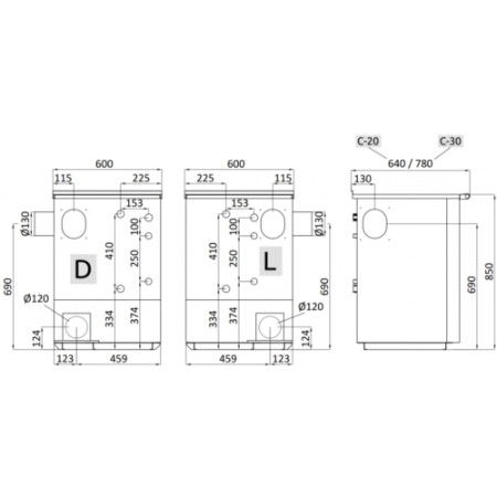  Centrală Termică TermoPlita C-20 cu Plită, Fără Cuptor 