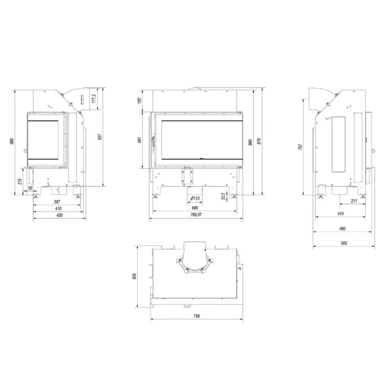 Malmo 10.5 kW - Focar Sticla Dreapta