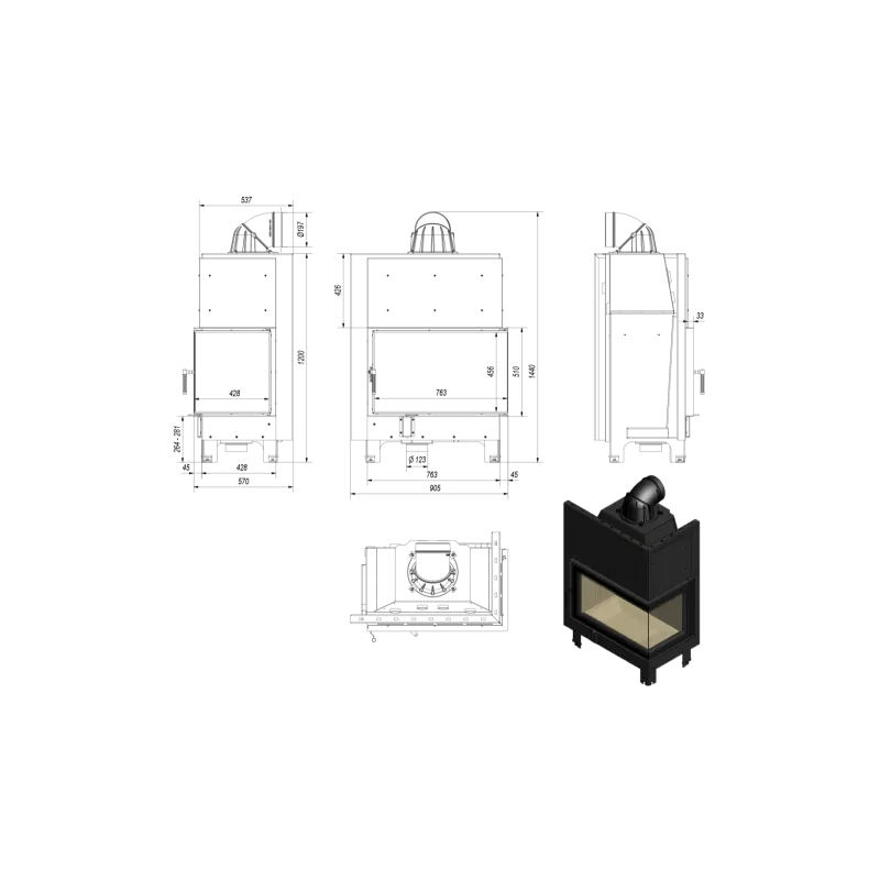 MBO 150 cu Recuperator - Sticla Dreapta