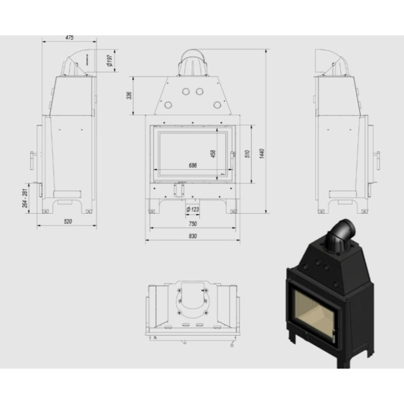 MBO 15-19 kW cu Recuperator - samota alba