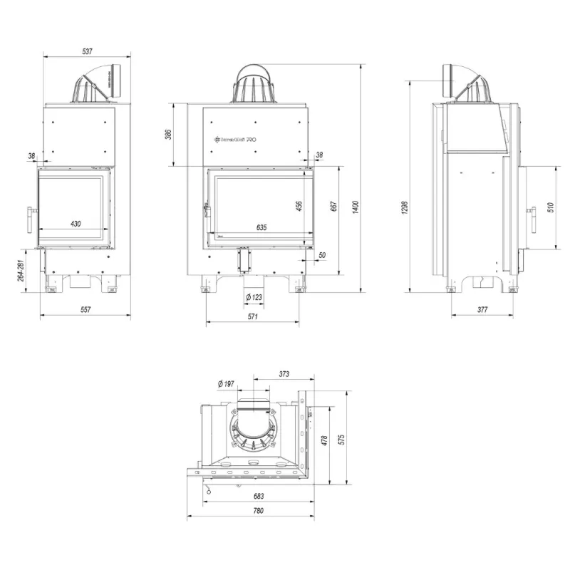 MBZ 130 cu Recuperator - Sticla Dreapta / Samota Neagra