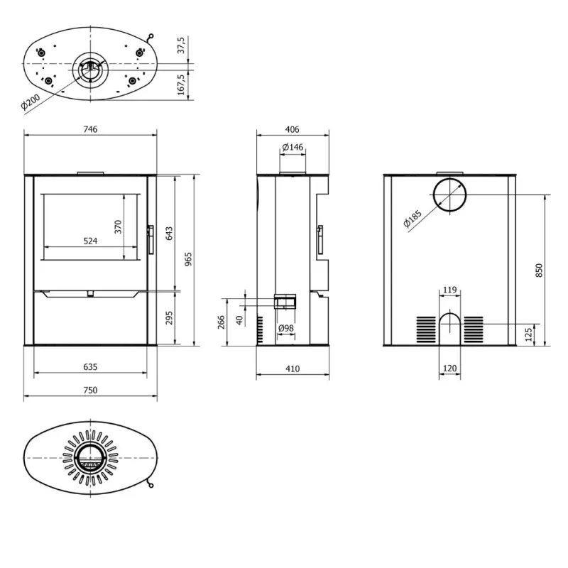 Soba otel Renvik 10 -12 kW