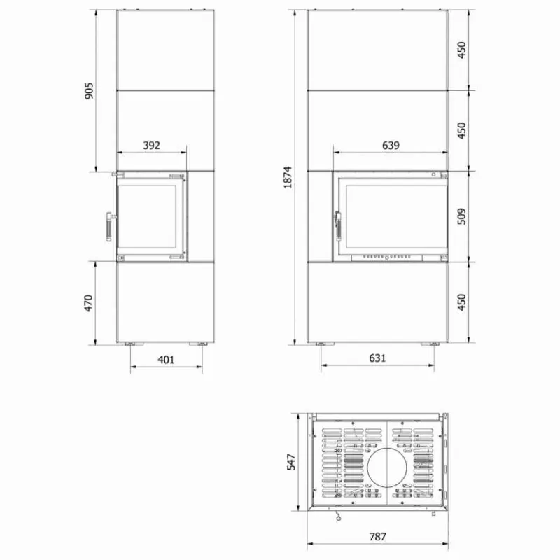 SIMPLE BOX dreapta alb - semineu complet SIMPLE BOX dreapta alb - semineu complet