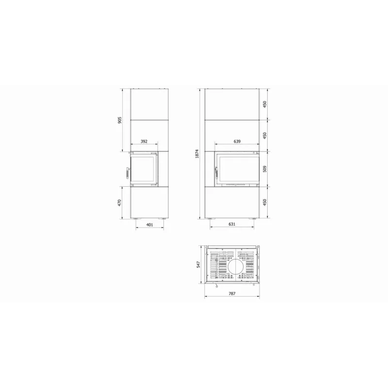 SIMPLE BOX dreapta alb - semineu complet SIMPLE BOX dreapta alb - semineu complet