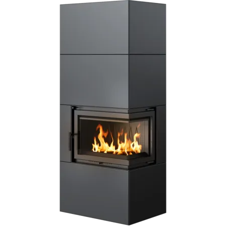 SIMPLE BOX dreapta negru - semineu complet