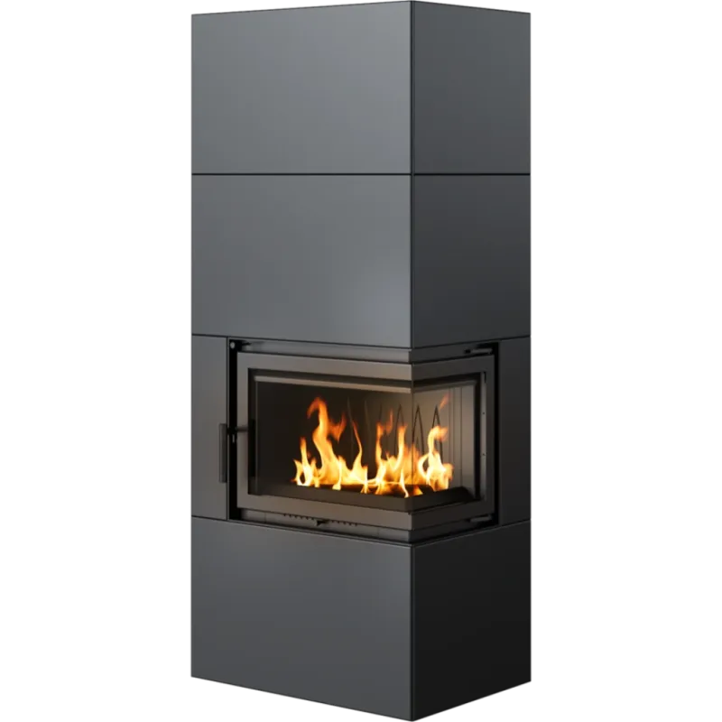 SIMPLE BOX dreapta negru - semineu complet SIMPLE BOX dreapta negru - semineu complet