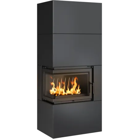 SIMPLE BOX stanga negru - semineu complet