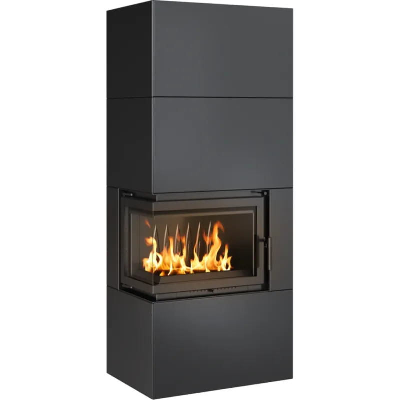 SIMPLE BOX stanga negru - semineu complet SIMPLE BOX stanga negru - semineu complet