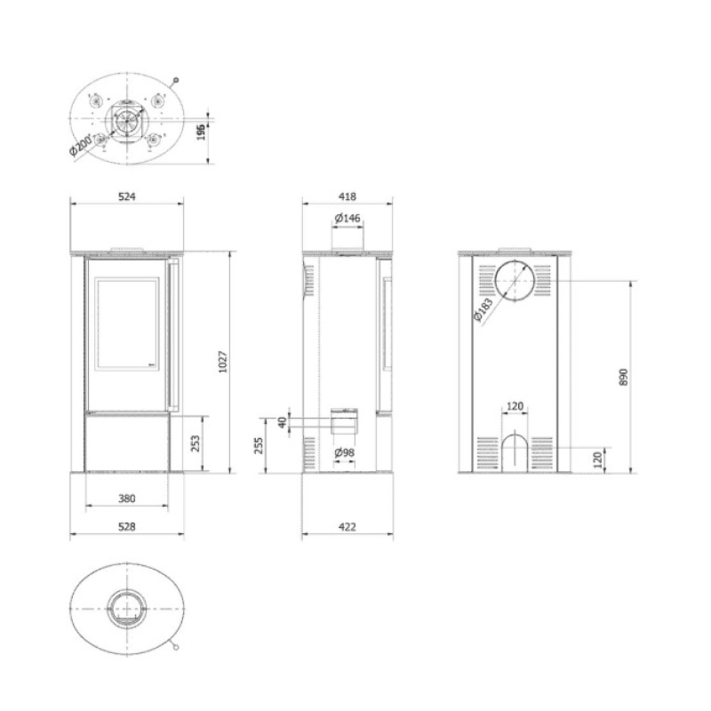 Soba Erik 5.5kW White Natural Soba Erik 5.5kW White Natural