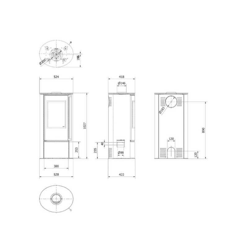 Soba Erik 5.5kW White Natural Soba Erik 5.5kW White Natural