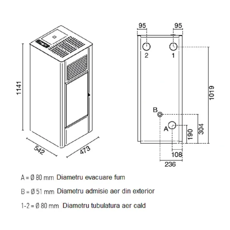 SOBA PELETI 15.4KW - GIUSY ALB SOBA PELETI 15.4KW - GIUSY ALB