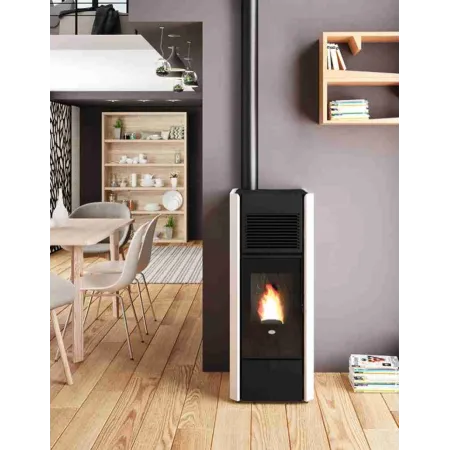 SOBA PELETI 15KW - INES ALB - 2 Ventilatoare