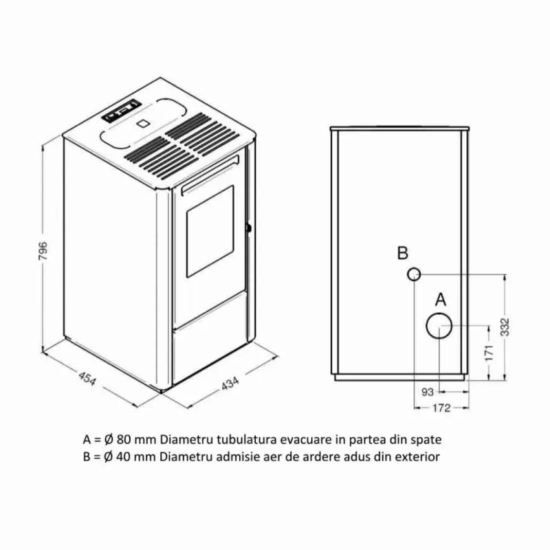SOBA PE PELETI 9,5KW - THELMA CARBON SOBA PE PELETI 9,5KW - THELMA CARBON