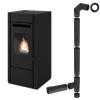Soba pe peleti Elsa - 9.5kW Negru + piese racordare Soba pe peleti Elsa - 9.5kW Negru + piese racordare