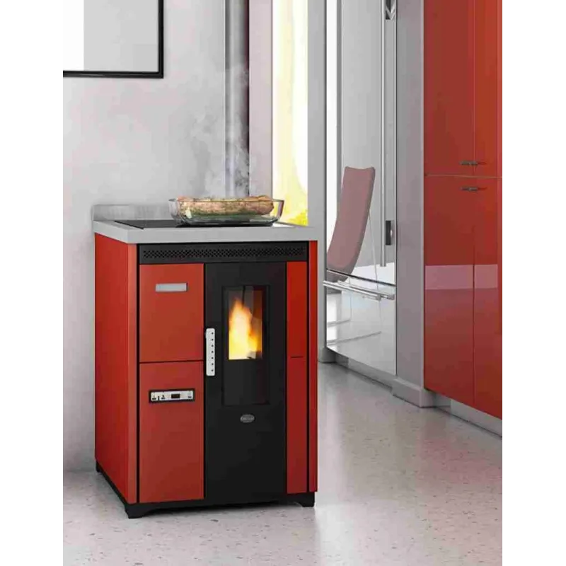SOBA PE PELETI NINA 7.5KW - ROSU SOBA PE PELETI NINA 7.5KW - ROSU