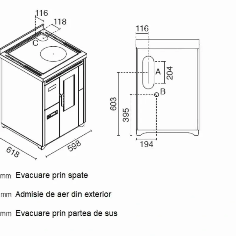SOBA PE PELETI NINA 7.5KW - ROSU SOBA PE PELETI NINA 7.5KW - ROSU