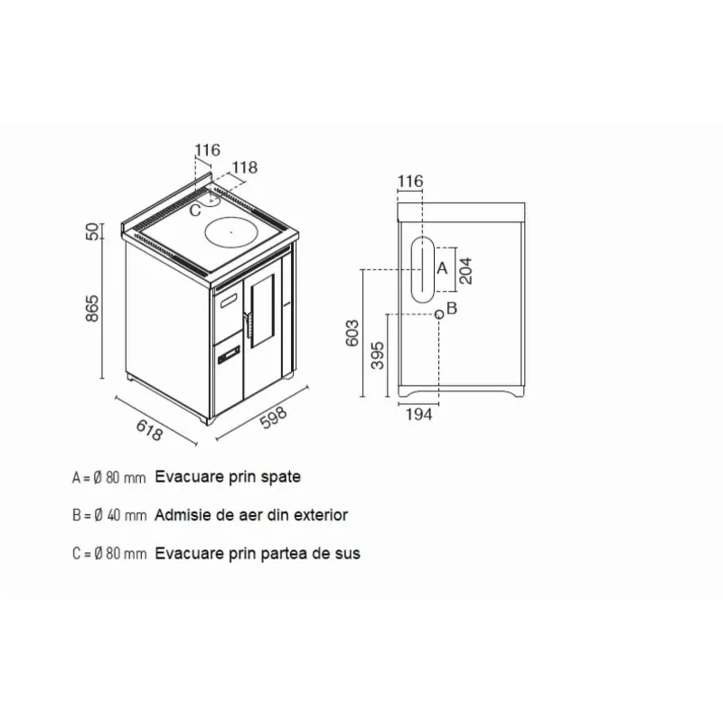 SOBA PE PELETI NINA 7.5KW - ROSU SOBA PE PELETI NINA 7.5KW - ROSU