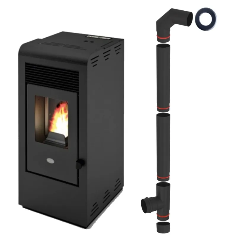 SOBA PE PELETI RITA 9KW - NEGRU + piese racordare SOBA PE PELETI RITA 9KW - NEGRU + piese racordare