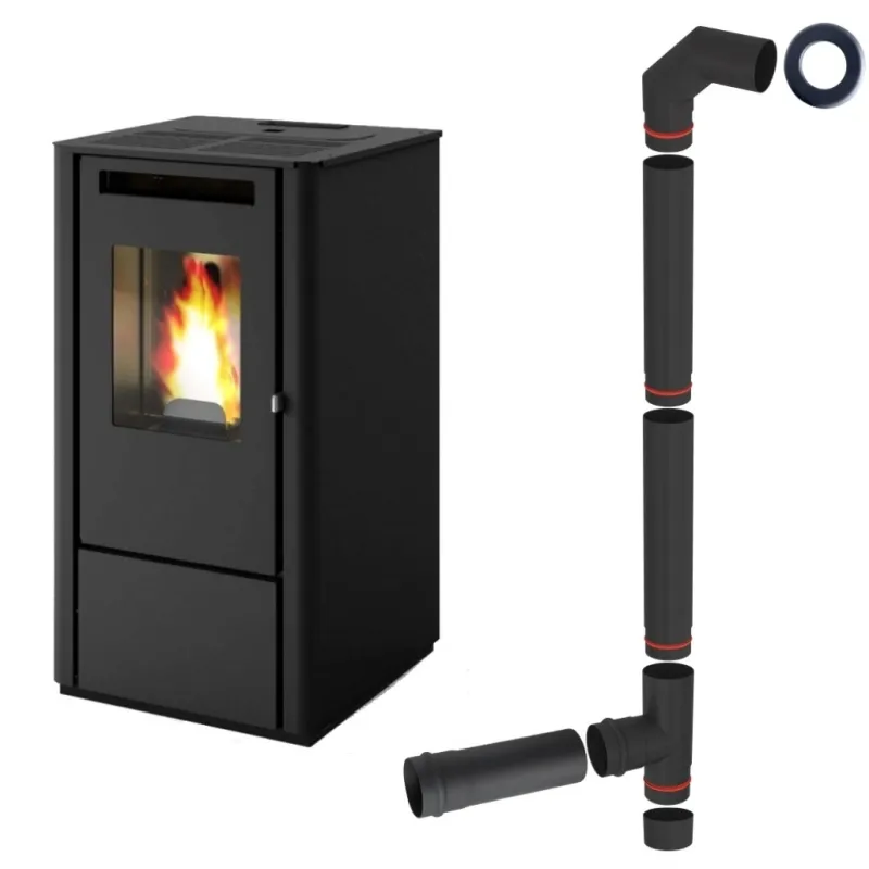 SOBA PE PELETI 9,5KW - THELMA CARBON + piese racordare SOBA PE PELETI 9,5KW - THELMA CARBON + piese racordare