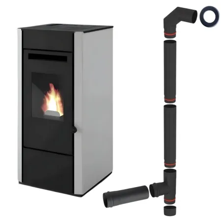 Soba pe peleti Elsa - 9.5kW Alb + piese racordare