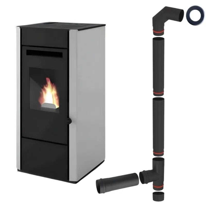 Soba pe peleti Elsa - 9.5kW Alb + piese racordare