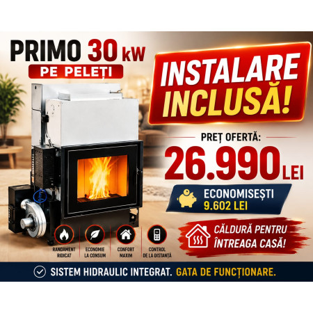 PRIMO 30 kw -Termosemineu pe peleti + INSTALARE INCLUSA