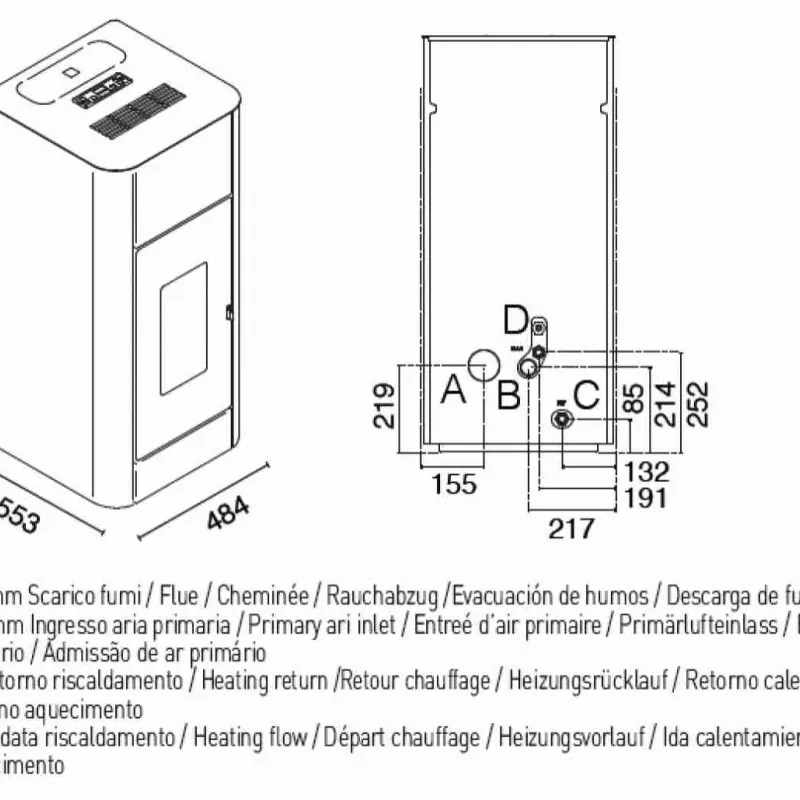 TERMOSEMINEU PE PELETI FRIDA 17.5KW - NEGRU TERMOSEMINEU PE PELETI FRIDA 17.5KW - NEGRU
