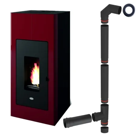 TERMOSEMINEU PE PELETI ILARIA 17.5KW - ROSU + piese racordare