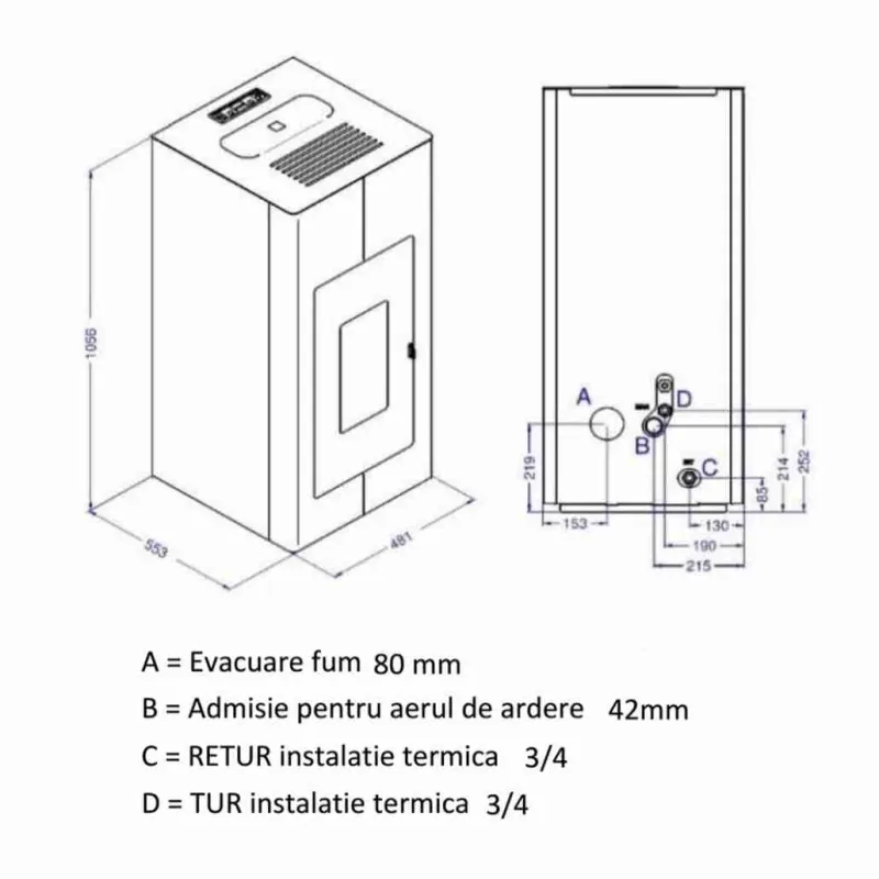 TERMOSEMINEU PE PELETI ILARIA 17.5KW - TORTORA TERMOSEMINEU PE PELETI ILARIA 17.5KW - TORTORA