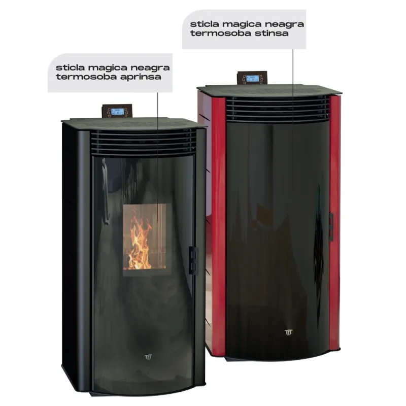 Termosoba peleti DIANA 140 NEGRU - 14.6kw cu autocuratare Termosoba peleti DIANA 140 NEGRU - 14.6kw cu autocuratare