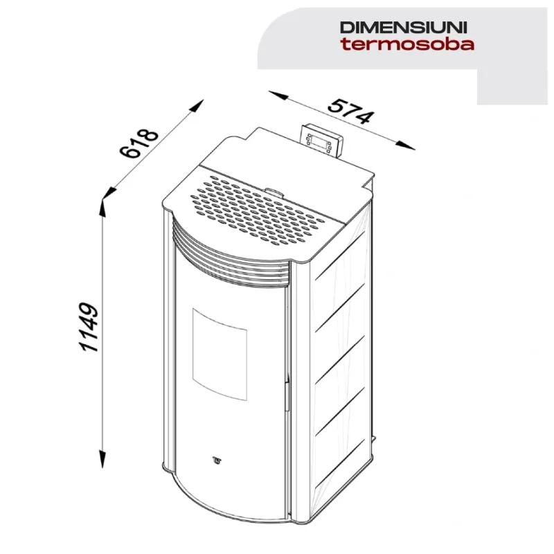 Termosoba peleti DIANA 140 NEGRU - 14.6kw cu autocuratare Termosoba peleti DIANA 140 NEGRU - 14.6kw cu autocuratare