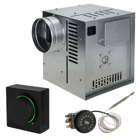 Set Ventilator Semineu Profesional 860mc - GEN II + Regulator electronic Negru Patrat + Termostat