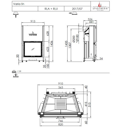  VARIA SH - FOCAR SPARTHERM - ceramica neagra